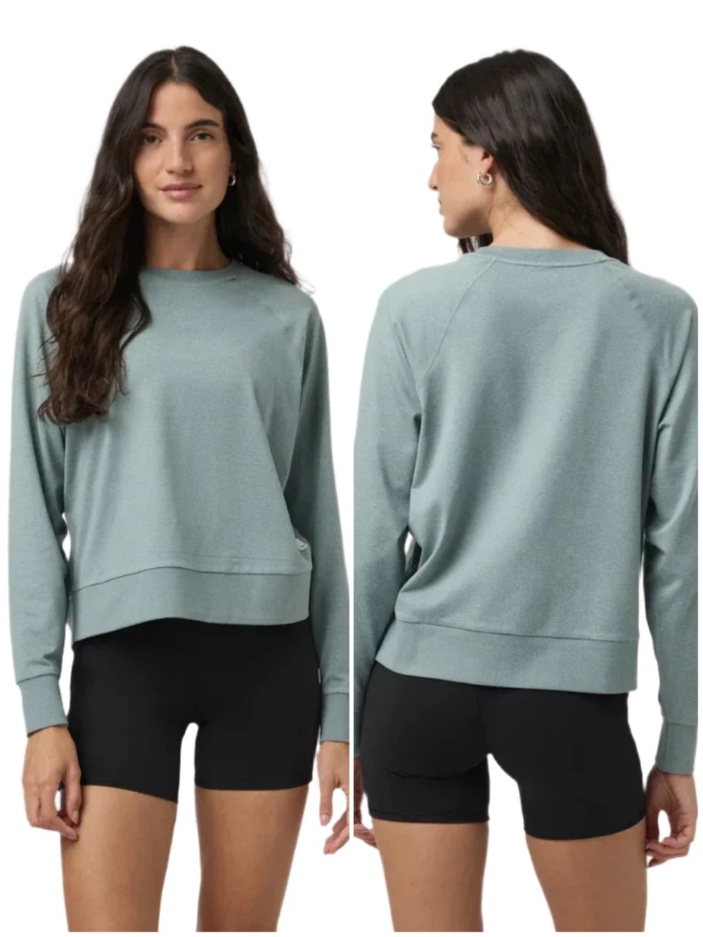 Vuori Halo Modern Crew Vintage Pistachio Heather Size Small